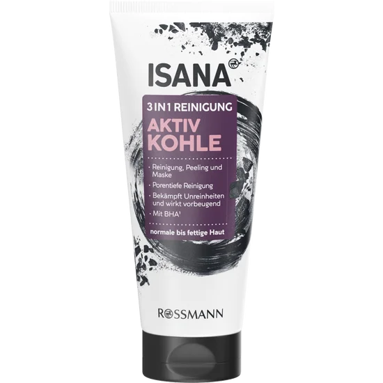 ISANA 3in1 Aktivkohle, Porentiefe Reinigung, Peeling oder Maske, 100ml, neu&ovp