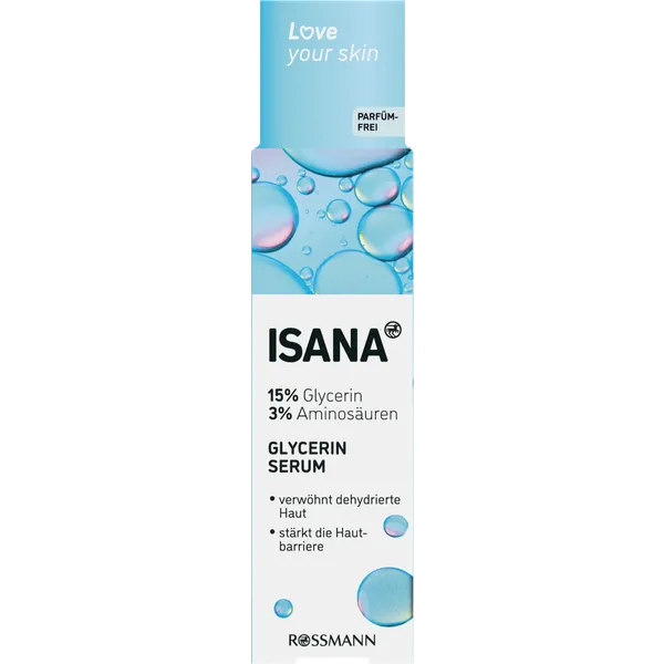 ISANA Glycerin Serum, 30 ml, Regenerierent und Feuchtigkeitsspendent - Ideal für trockene Haut