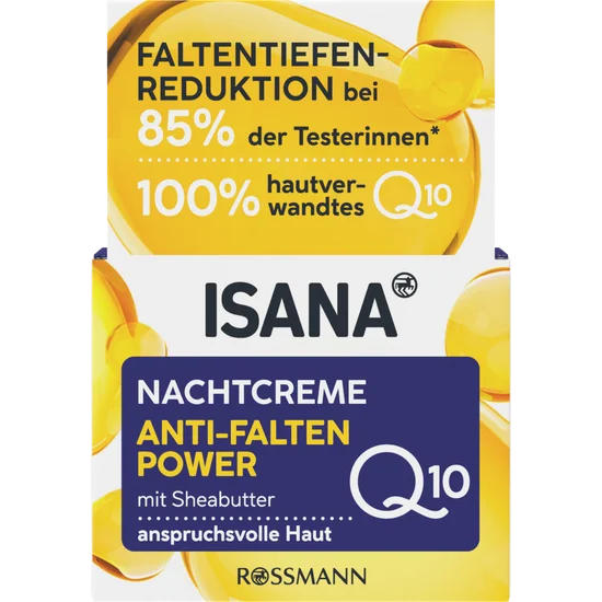 ISANA Nachtcreme Anti-Falten Power Q10, Straffende Anti-Aging-Pflege, neu&ovp