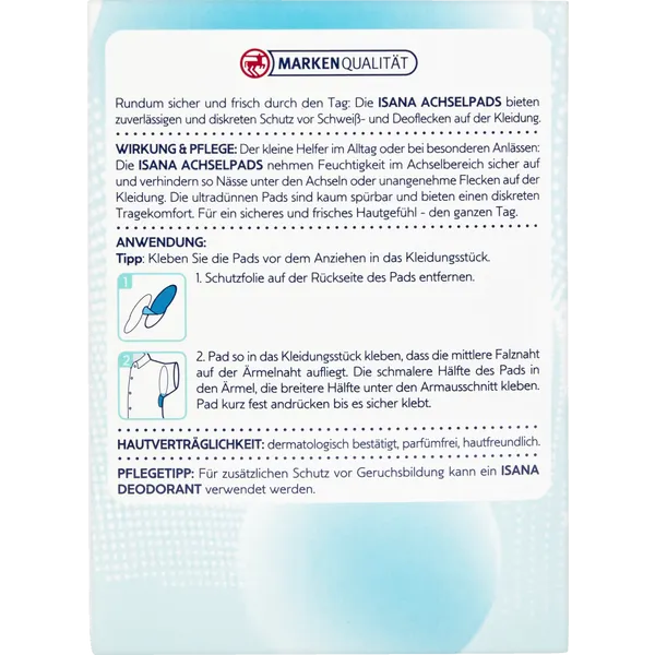 ISANA Achselpads, Schutz vor Schweiß- und Deoflecken, 1x14 Stk.