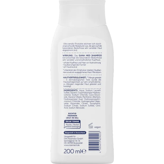 ISANA MED Shampoo Jeden Tag (Ultra Sensitiv), 200 ml, neu&ovp