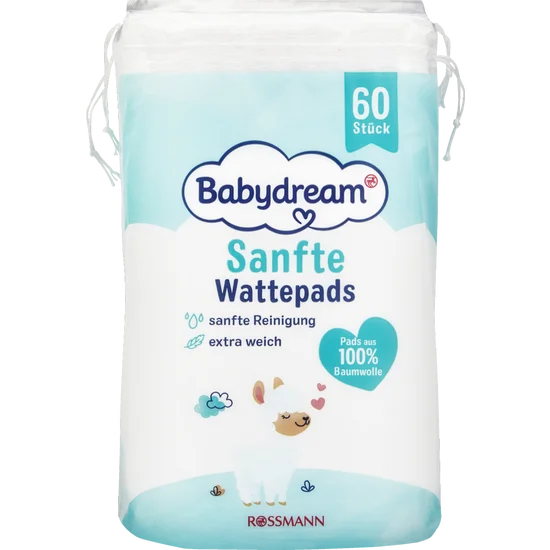 Babydream Wattepads, 100% Baumwolle, 1x60 Stück, neu&ovp
