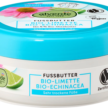 alverde NATURKOSMETIK Fußbutter Limette & Echinacea, 200 ml, neu&ovp