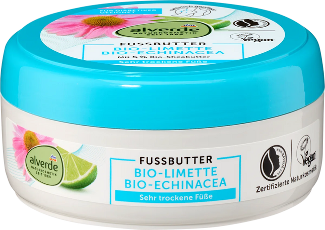alverde NATURKOSMETIK Fußbutter Limette & Echinacea, 200 ml, neu&ovp