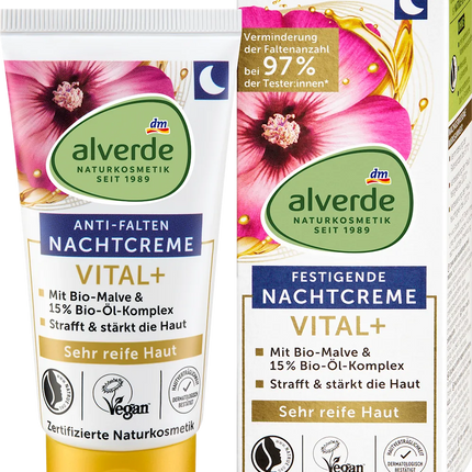 alverde NATURAL COSMETICS Night Cream Vital +, 50 ml
