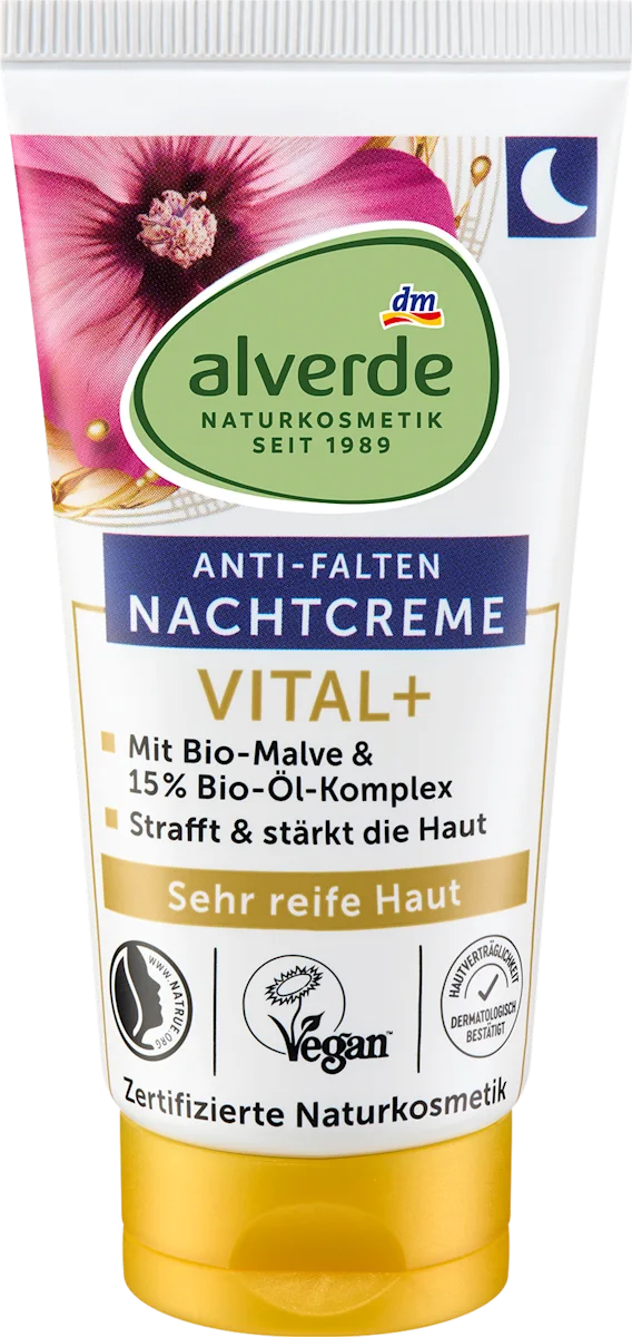 alverde NATURKOSMETIK Nachtcreme Anti-Falten Vital+ Ölkomplex, 50 ml, neu&ovp