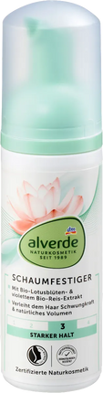 alverde NATURKOSMETIK Schaumfestiger mit Lotusblüten- & Reisextrakt, 150ml, neu&ovp