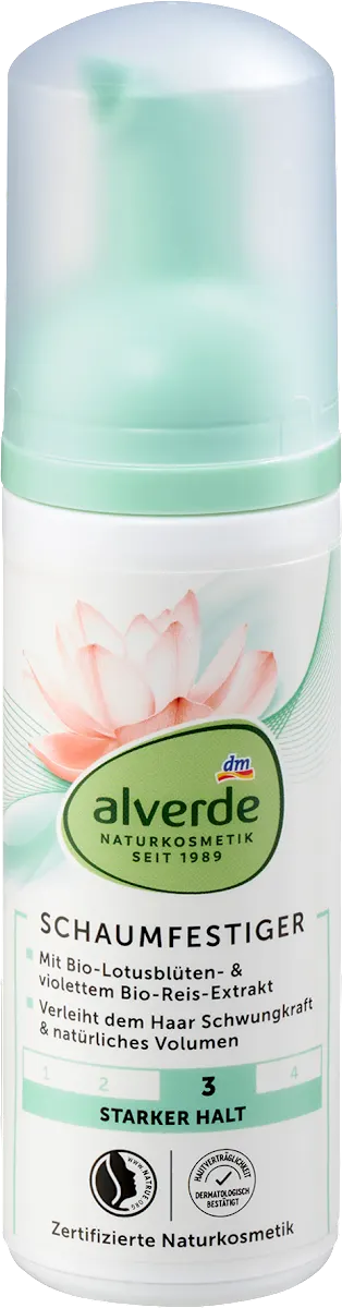alverde NATURKOSMETIK Schaumfestiger mit Lotusblüten- & Reisextrakt, 150ml, neu&ovp