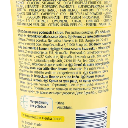 Balea Handcreme Buttermilk & Lemon, 100 ml, neu&ovp