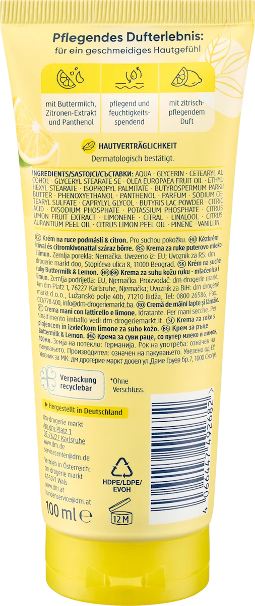 Balea Handcreme Buttermilk & Lemon, 100 ml, neu&ovp