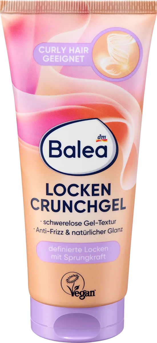 Balea Locken Crunchgel, schwerelose Gel-Textur, Anti-Frizz, Curly Girl geeignet, ohne Silikone, 100 ml