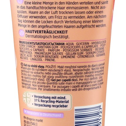 Balea Locken Crunchgel, schwerelose Gel-Textur, Anti-Frizz, Curly Girl geeignet, ohne Silikone, 100 ml