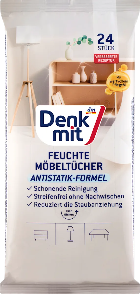 Denkmit Feuchte Reinigungstücher für Möbel, 1x24 St, neu&ovp