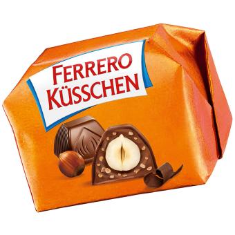 Ferrero Küsschen Klassik – Knackig geröstete Haselnuss umhüllt von feiner Schokolade – 1 Packung à 20 Einzelpralinen, 178g
