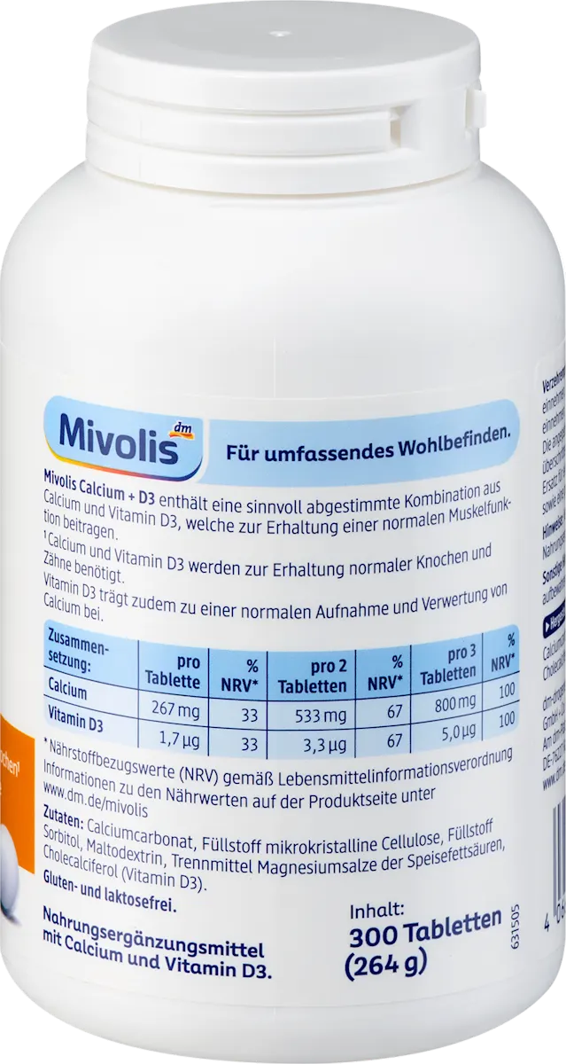 Mivolis Calcium + D3 Tabletten, 300 St., 264 g, neu&ovp