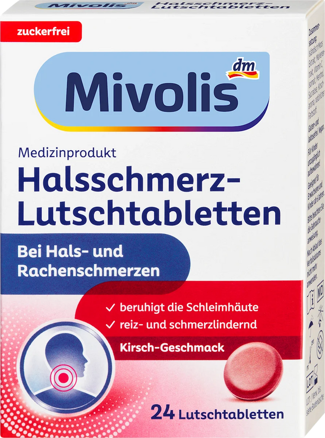 Mivolis Halsschmerz-Lutschtabletten, 24 Lutschtabletten, neu&ovp