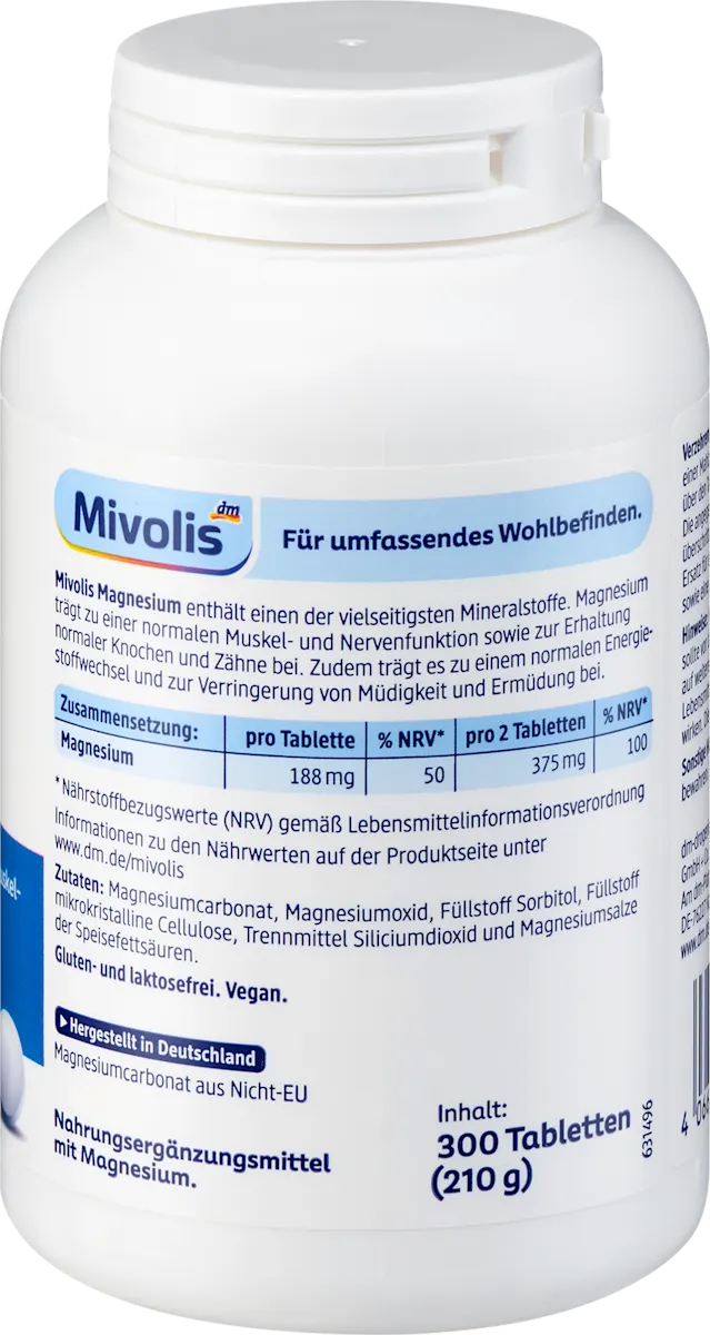 Mivolis Magnesium, Tabletten, 300 St., 210 g, neu&ovp