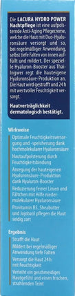 LACURA Skin Hydro Power Nachtpflege, Hyaluron-Booster, Duo-Hyaluron, 50ml