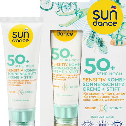 SUNDANCE Sonnenschutz Kombi Gesicht sensitiv Creme & Stift, LSF 50 (25 ml & 3 g), 1 Stück, neu&ovp